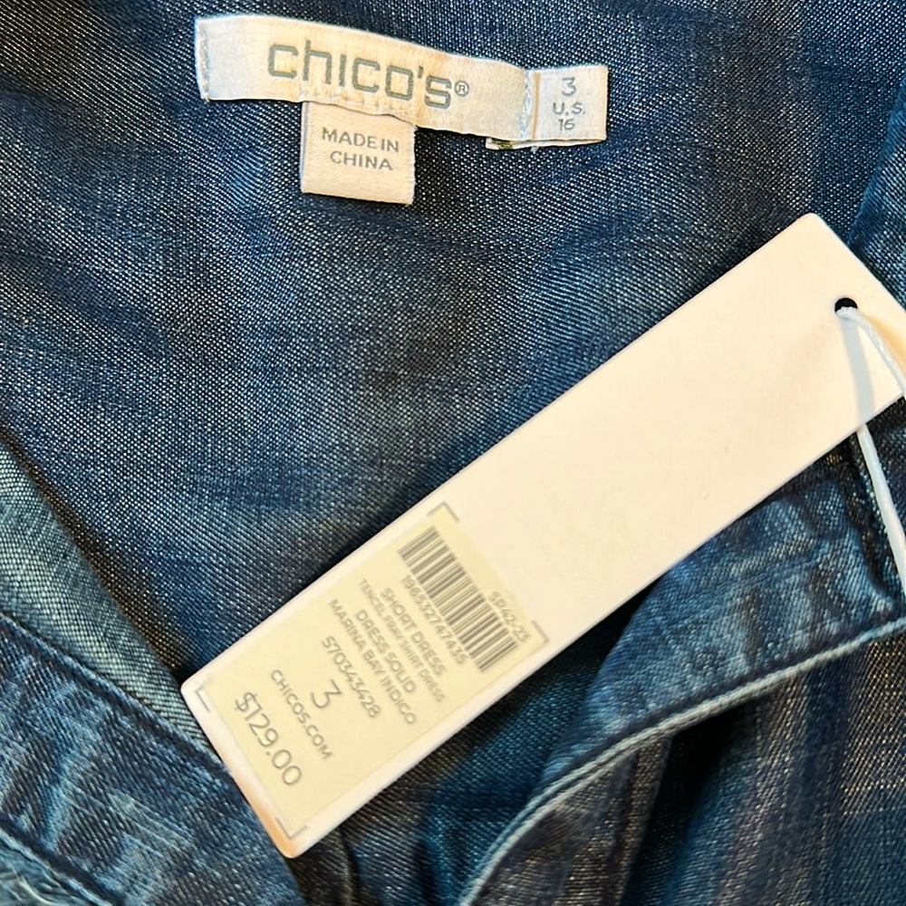 NWT! Chico’s Tencel Frayed Hem Shirtdress - Picture 12 of 13